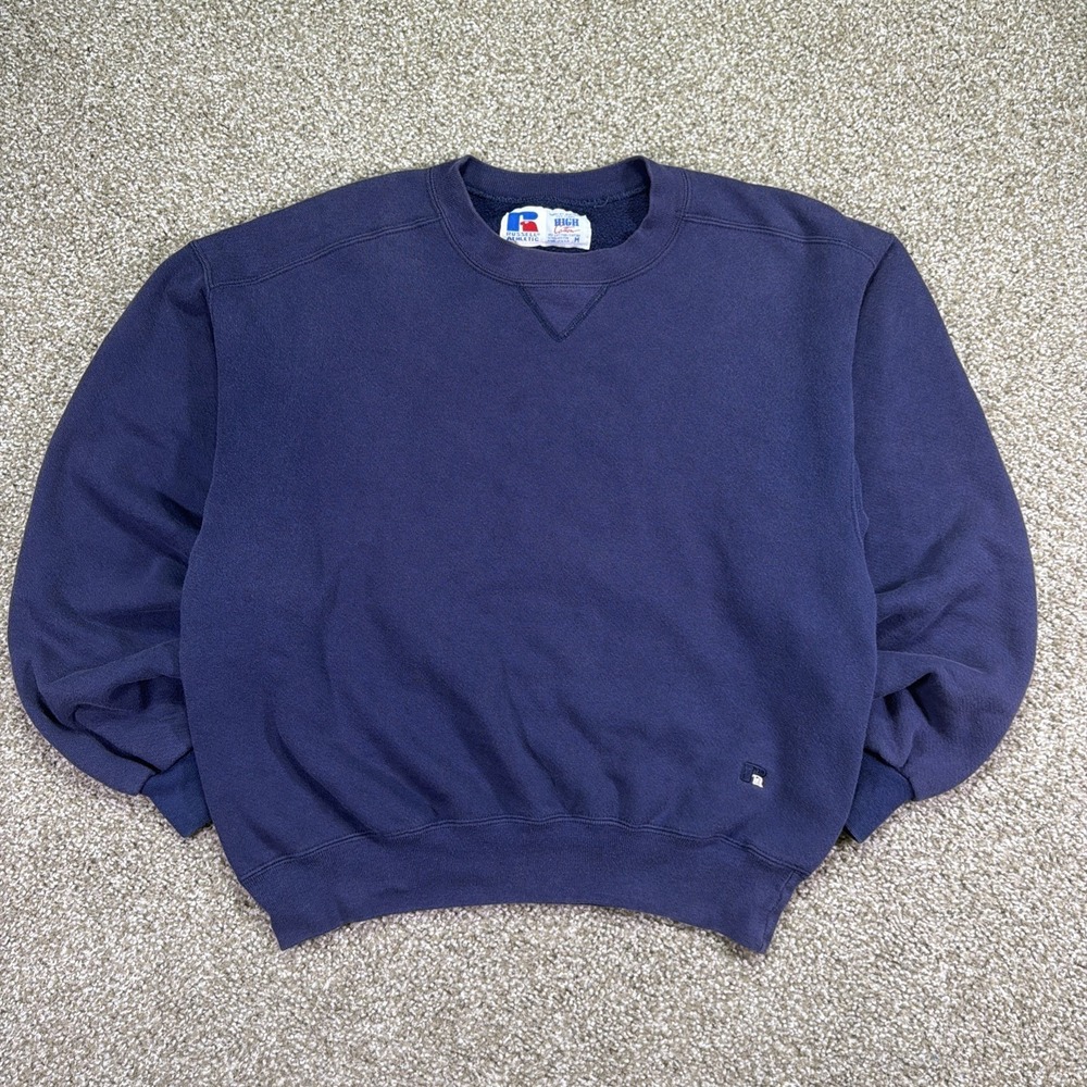 Russell Athletic Sweatshirt Vintage USA Made High Cotton Faded Med 90s
